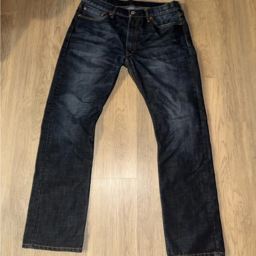 Levi's Dark Blue Jeans‎ with Gold Stitching
